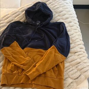 J. Crew Navy and Mustard Hoodie